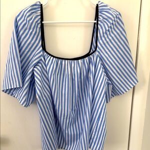 Blue and white striped top from TUCKERNUCK